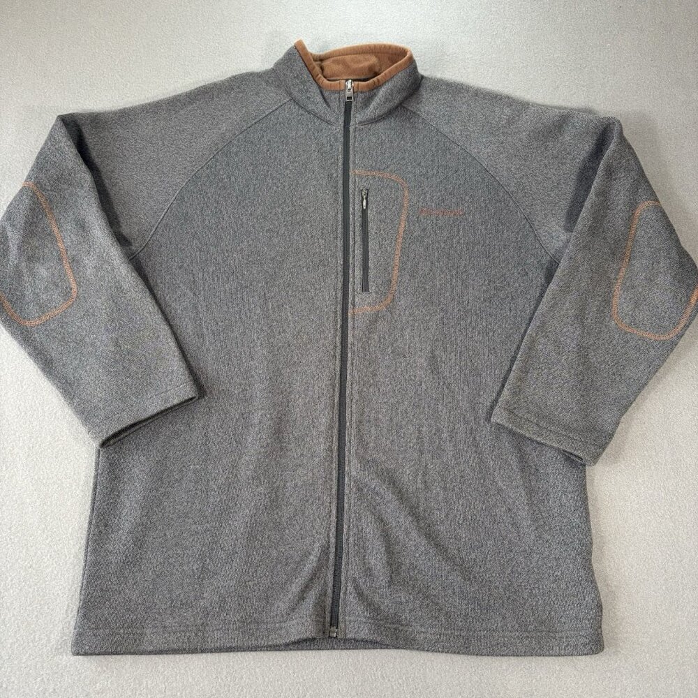Columbia Full Zip Sweater Mens XL Ellbow Patch Stitching Outdoor Gorpcore Hiking